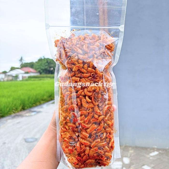 

NEW 500 GR MAKARONI CIKRUH PEDAS DAUN JERUK MAKARONI BASAH Cemilan Food Snack Goreng