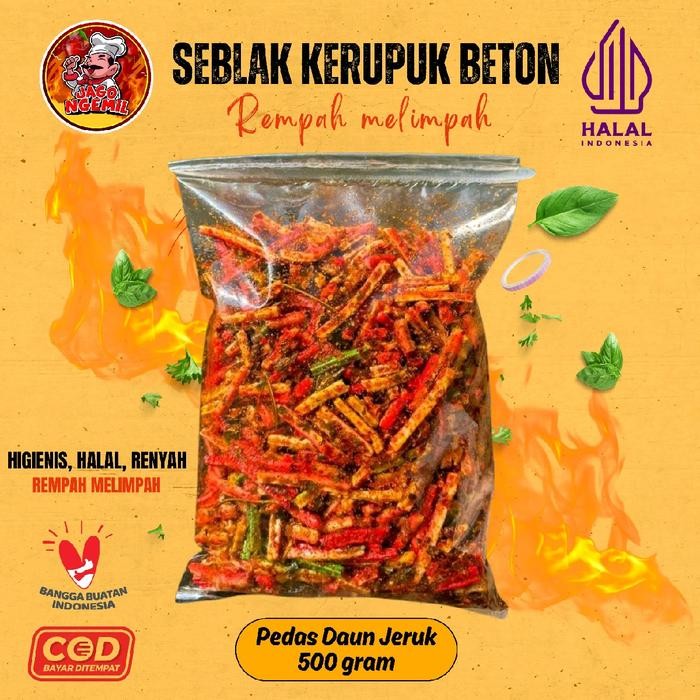 

NEW Seblak Kerupuk AS Beton Kerupuk Seblak Jaat 500gr Seblak Seuhah Snack Food Makanan Ringan
