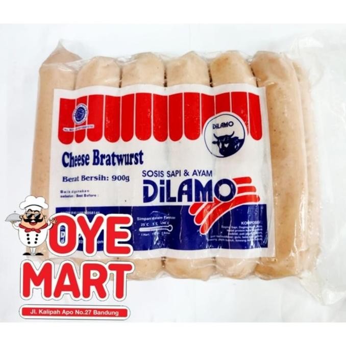

READY DILAMO CHEESE BRATWURST 900GR SOSIS SAPI DAN AYAM RASA KEJU