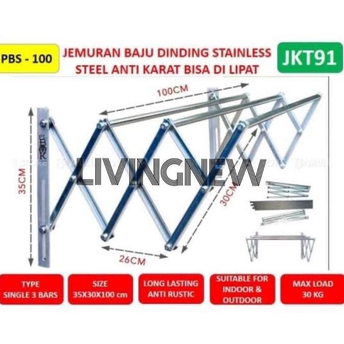 Jemuran Stainless Tempel Dinding Stainless