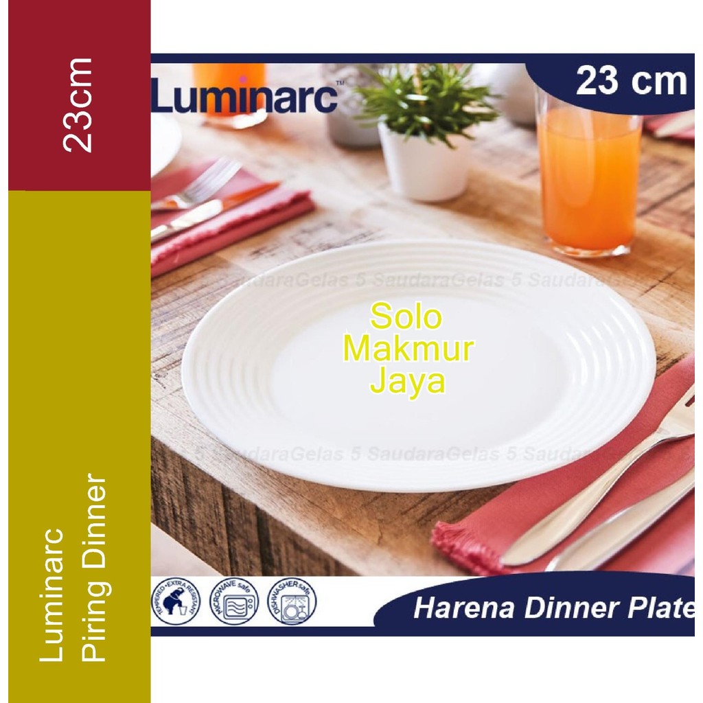Luminarc Piring Harena 23cm/Piring Makan/Piring Luminarc/Dinner Plate Piring Luminarc 23 cm Piring P