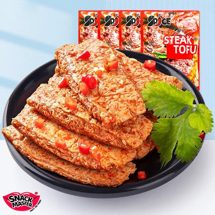 

BERKUALITAS 5 pcs Steak Tahu Kering Pedas Cemilan Rasa Pedas Makanan Ringan Food Snacks