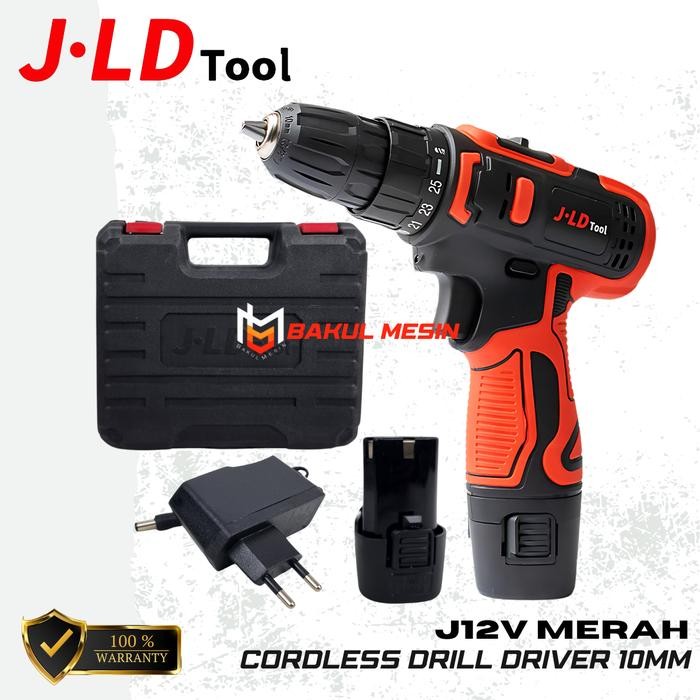 Mesin Bor Baterai Cordless Drill 12V include Tool Kits 24 Pcs JLD Tools JLD 12V Unit Baru / Segel