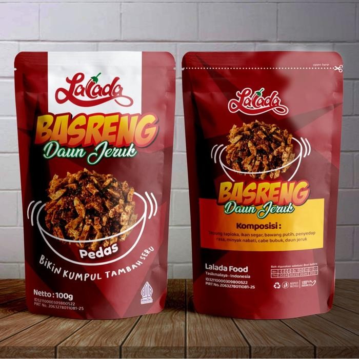 

SALE BASRENG DAUN JERUK LALADA KEMASAN POUCH cemilan pedas Food Snacks
