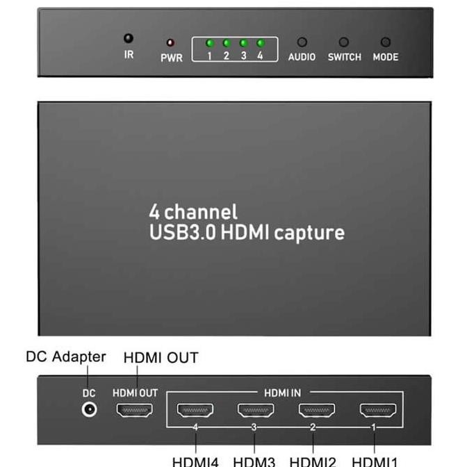 CO EZCAP 264 USB 3.0 HDMI 4 Port Video Capture Live Streaming