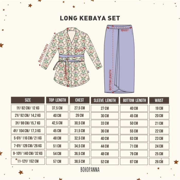 Bohopanna - Long Kebaya Set - Kebaya Anak Perempuan