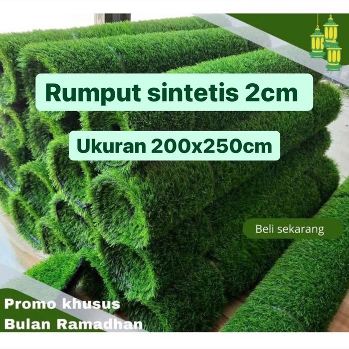Rumput Sintetis swiss tebal 2cm 200x250cm /rumput sintetis murah /rumput sintetis meteran /rumput