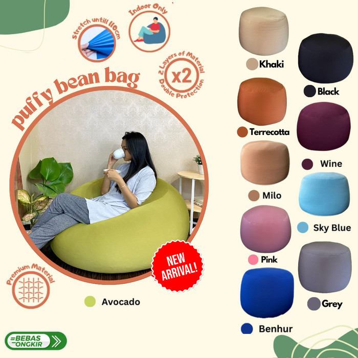 BEAN BAG / PUFFY BEAN BAG / BEAN BAG PLUS ISI/SQUISHY BEAN BAG-AVOCADO