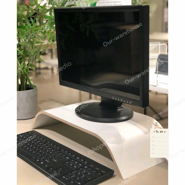 SIGFIN Stand monitor, Meja Monitor Komputer Laptop,tinggi tetap, putih