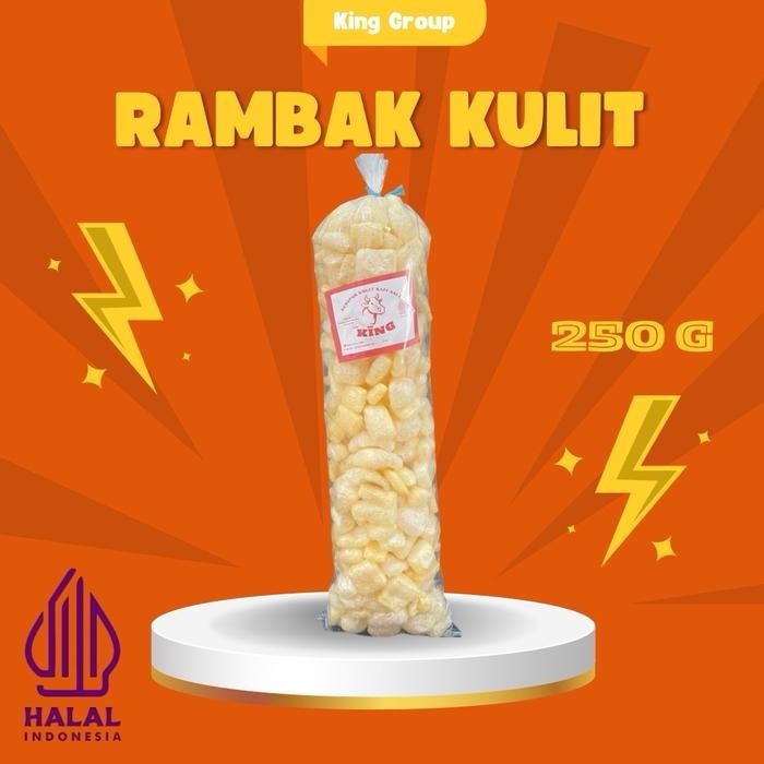 

TERBATAS Dijual Kerupuk rambak kulit sapi asli Cap KING kemasan 250 g Camilan Asin Snack dorokdok