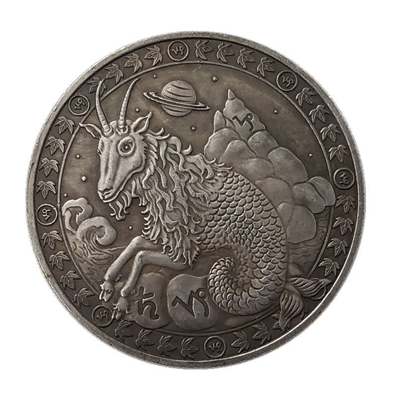 Kerajinan Dua Konstelasi Koin Peringatan Koin Perak Kuno Tarot Koin Peringatan Dewa Matahari Mata Ua