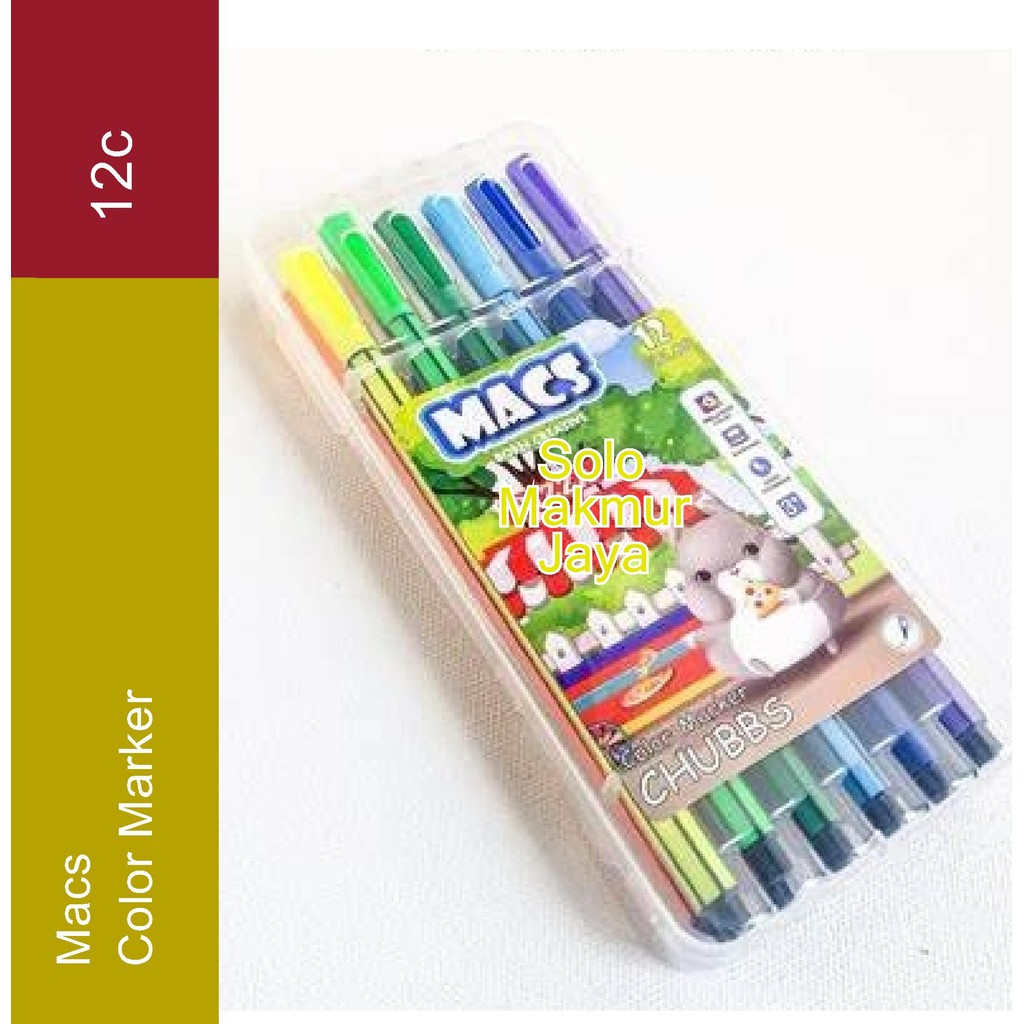 

MACS Spidol Color Marker 12 Warna Macs Color Marker 12 Color Asli