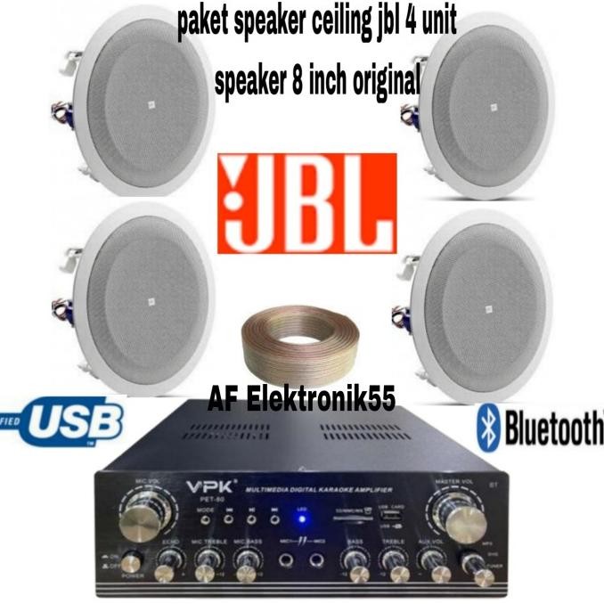 Paket Sound System Speaker Ceiling Jbl 4 Unit Speaker ( 8 Inch ) Ori New Stok