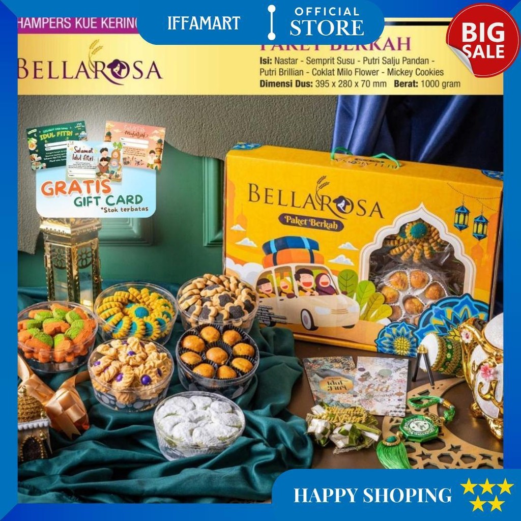

Paket Bellarosa Berkah Isi 6 Toples Kue Kering Lebaran Idul Fitri 2025 / Paket Kue Kering D Cod