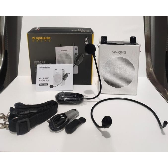 Speaker Wking Ks16 Mini Bluetooth Pinggang Tour Guide Mic W-King New Stok