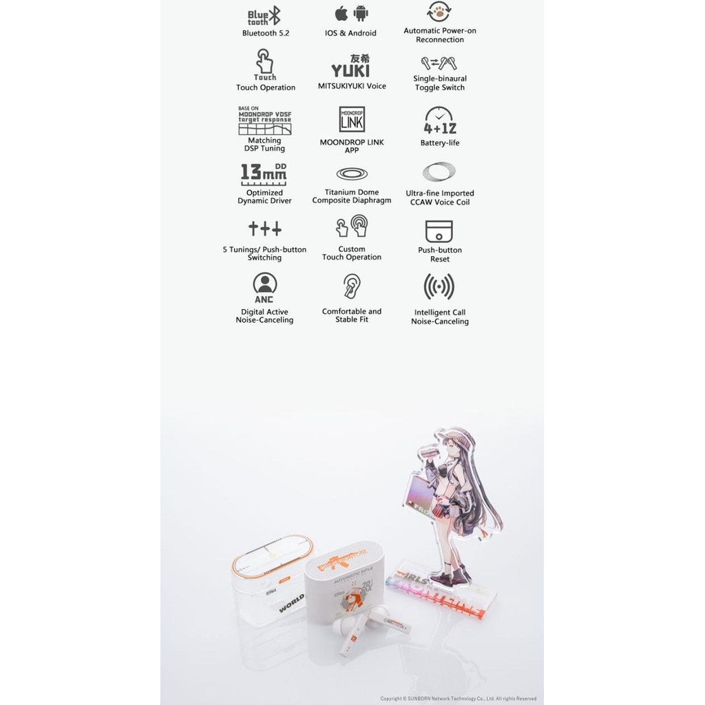 Moondrop Nekocake Girls' Frontline Limited Edition True Wireless Tws New Stok