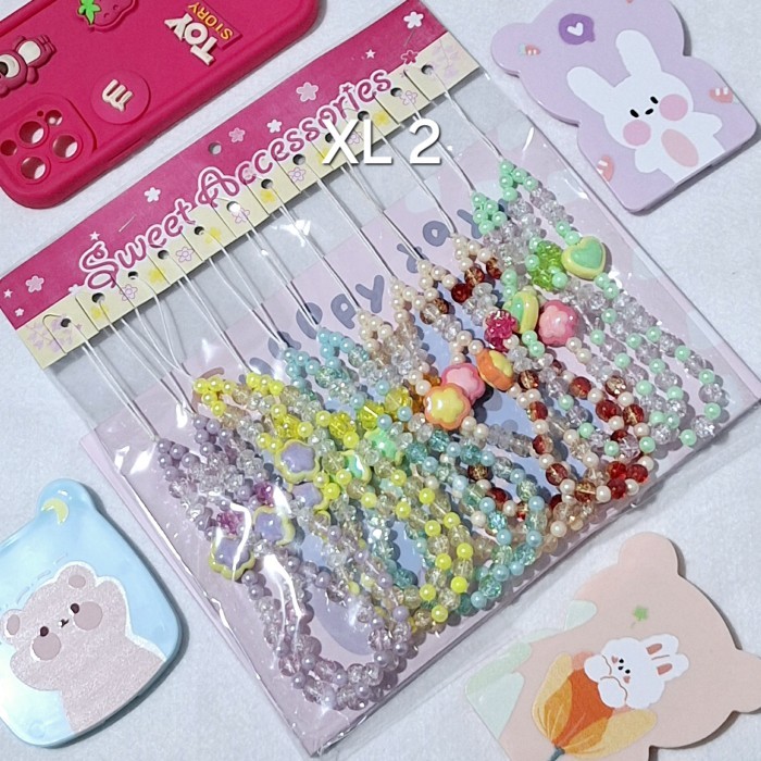 PROMO [GROSIR] 12pcs/1lusin Strap tali handphone gantungan case handphone accessories Code : XL