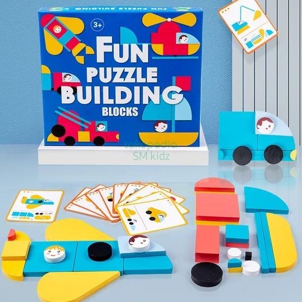 fun puzzle building block/wooden puzzle building block/puzzle kayu YAN