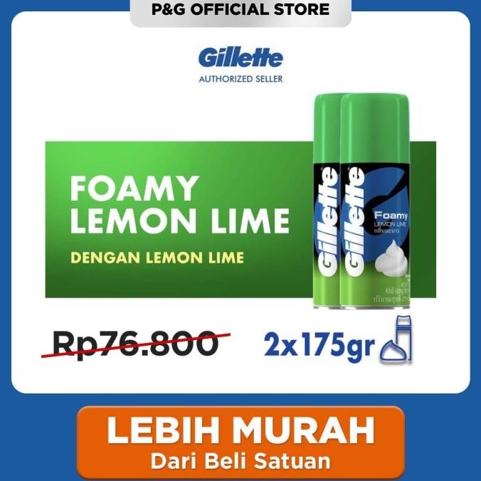 

Produk Baru!! Gillette Foamy Lemon Lime Isi Ulang Krim Cukur 175g - Isi 2