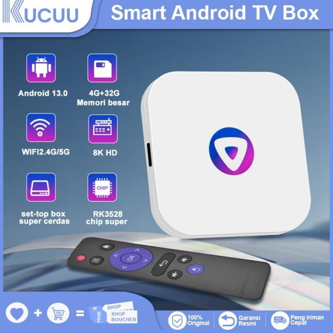 STB KUCUU ANDROID TV BOX RAM 4GB ROM 32GB SMART TV BOX ANDROID 13