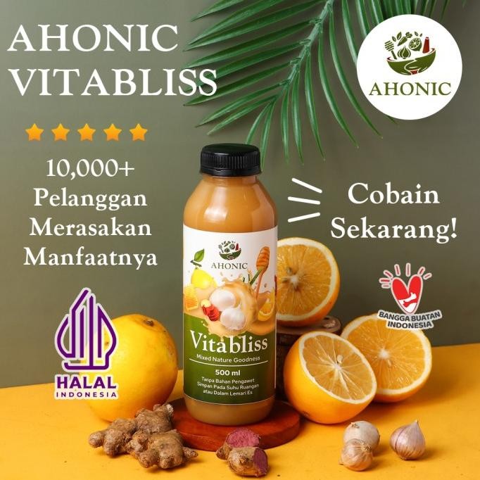 

Produk Baru!! AHONIC VITABLISS Jus Bawang Putih Tunggal Jahe Lemon Madu Cuka Apel