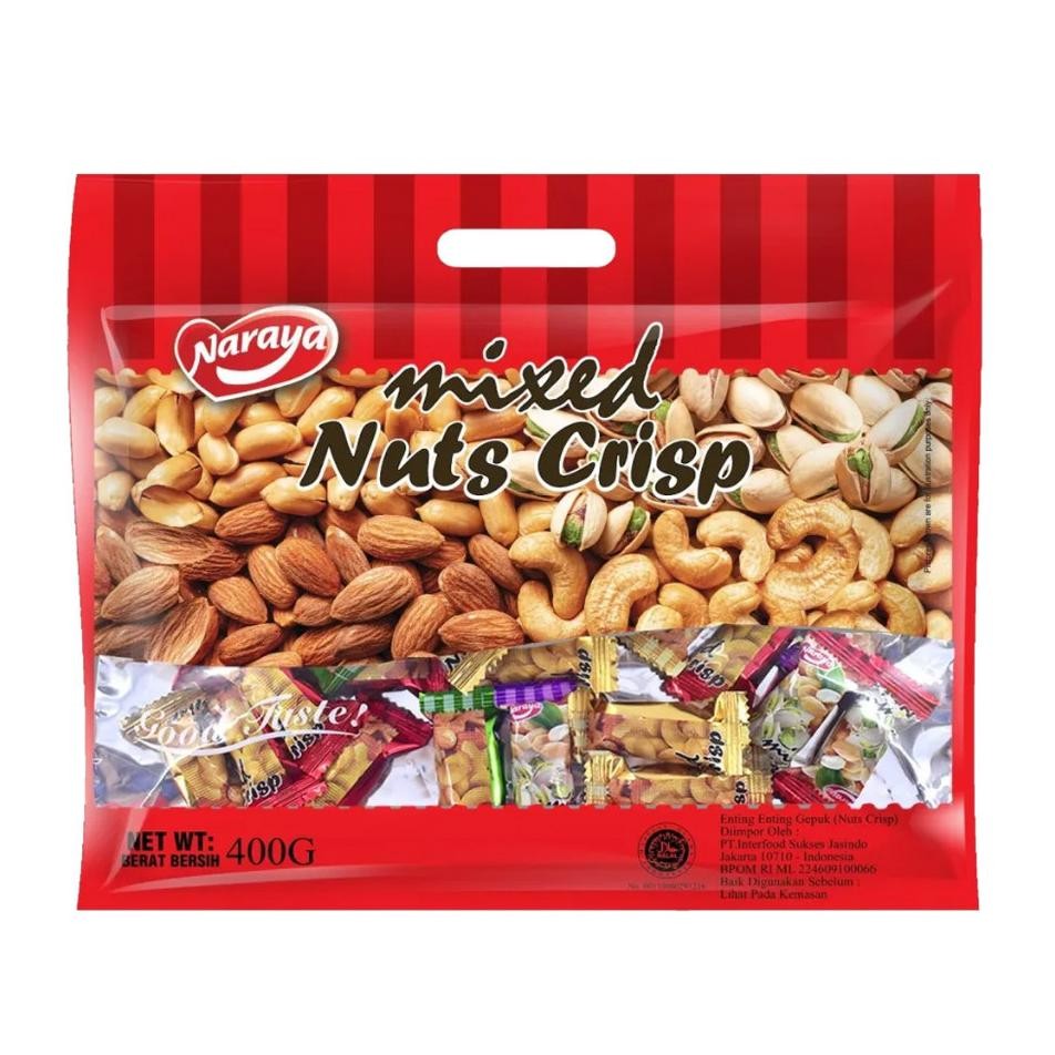 

Naraya Ed Nut Crip 400 Gram Halal Tingting Acang Panggang Permen Acang Enting