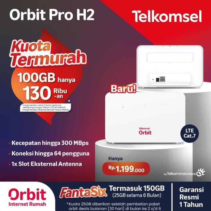CO MODEM ORBIT PRO H2 include kuota 150GB Telkomsel