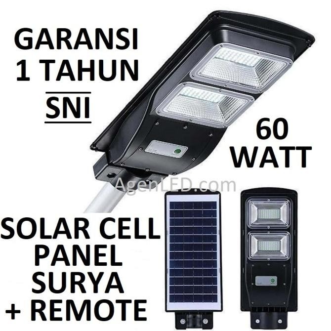 Lampu Jalan PJU LED Solar Cell 60W Panel Surya SOROT 60 WATT SolarCell