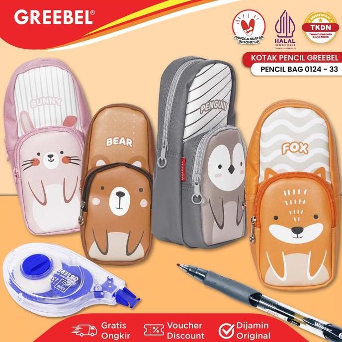 

diskon! greebel tempat pensil (pencil bag 0124-33) / kotak pencil pen anak lucu cute warna warni / penyimpanan alat tulis