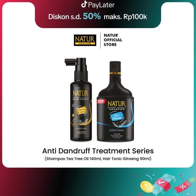 Natur Anti Dandruff Treatment Series ( Sampo Tto + Hair Tonic Extract Ginseng) - Perawatan Rambut Ga