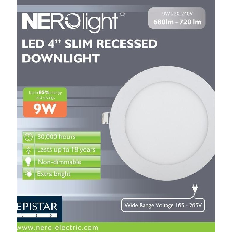 Lampu - Led Panel Nero 9Watt 9W 4Inch 4" Lampu Downlight Nerolight Slim