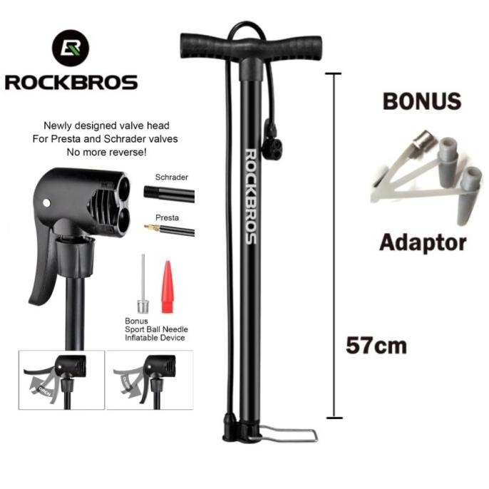Ready Pompa Sepeda Motor Mobil Rockbros Gratis Adaptor Dan Pentil Bola
