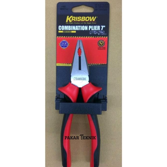 Tang Kombinasi Merah / Combination Plier Red 7" Krisbow Original dan Terpercaya