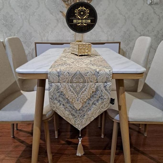 SALE Decardecor.id Taplak Meja Makan Mewah Aesthetic Panjang , Table Runner , Tapak Meja Tamu Panjan