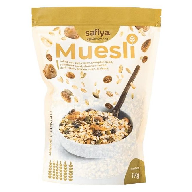 

best produk] Muesli Safiya / Cereal Rolled Oat Rice Crispy Pumpkin Sunflower Seed Almond Roasted Dark Raisin Dates