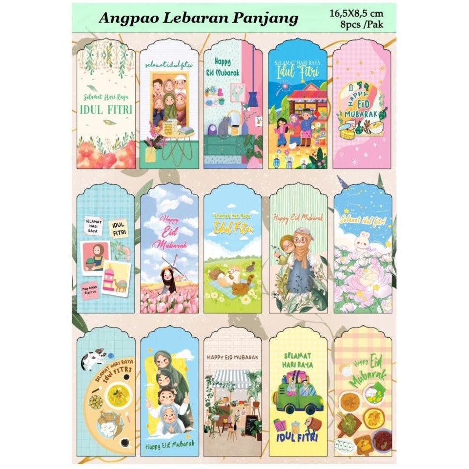 

@#@#@#] Angpao lebaran idul fitri panjang L isi 8 pcs 16,5x8,5 cm