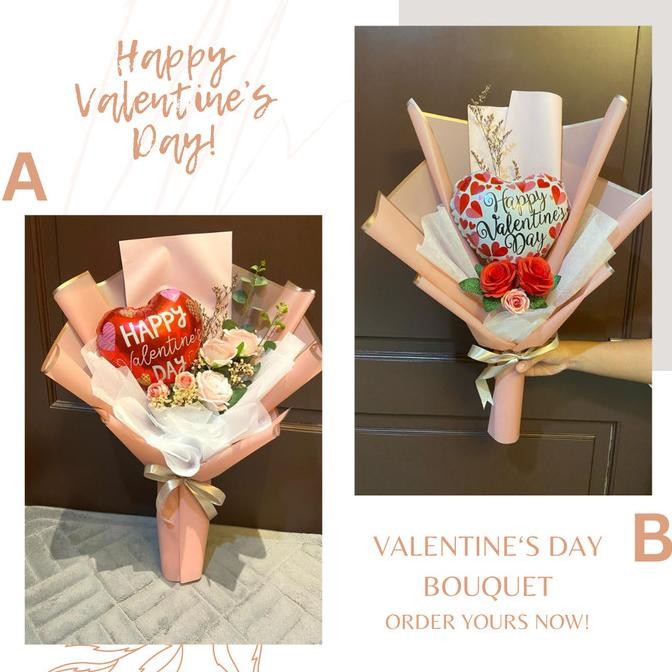 hanya disini] Bouquet bunga balon valentine i love you flower balloon bouquet