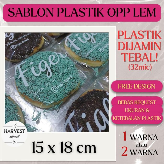 

CO SABLON PLASTIK OPP LEM ROTI DONAT KUE COOKIES 2 WARNA 15x18 cm