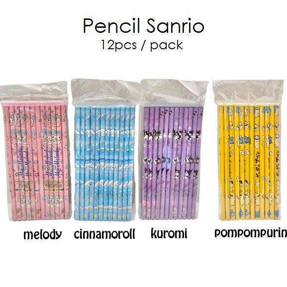 

+++++] Pensil sanrio cinnamoroll kuromi melody pencil isi 12pcs