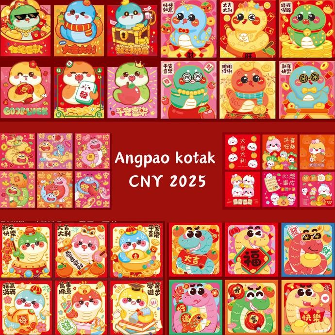 

------] Angpao kotak imlek CNY 2025 shio ular sincia chinese new year 6pcs