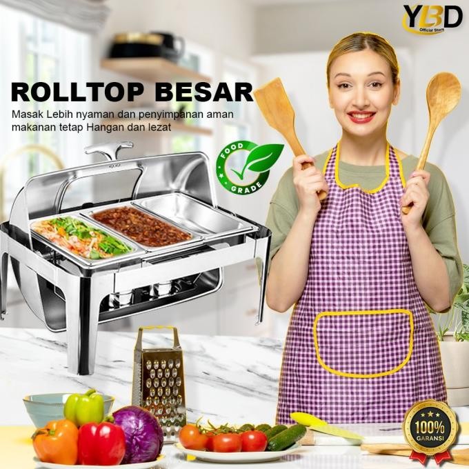 CO Roll top prasmanan 9L | Roll Top Chafing Dish Stainless Steel Premium