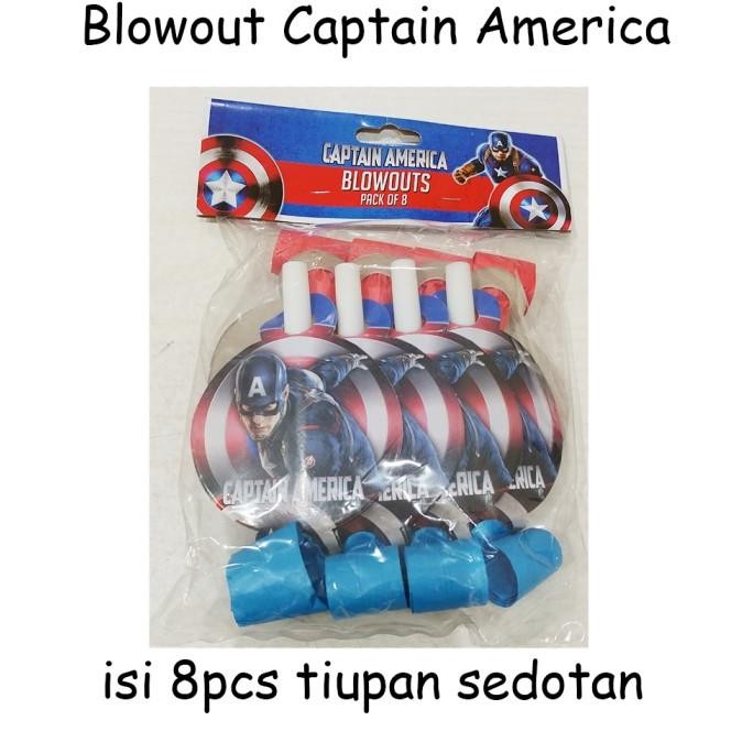 best produk] Blowout Captain America / Tiupan Sedotan Terompet Aksesoris Pesta