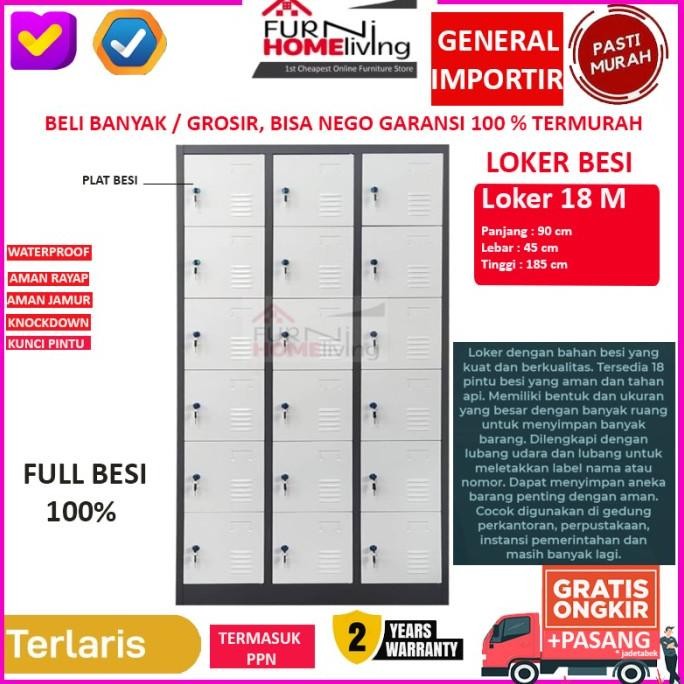 

Promo Lemari Loker Locker Cabinet 18 Pintu Full Besi Akl18