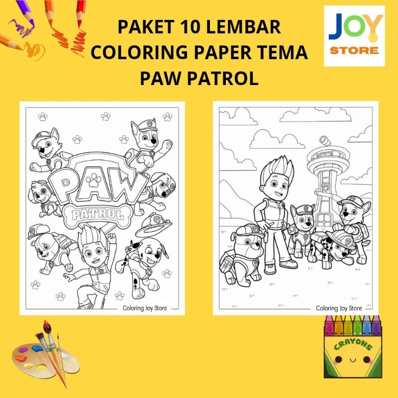 

PAKET 10 Lembar Kertas Gambar Mewarnai Tema Paw Patrol Ukuran A4 150 gsm - Coloring Paper 024
