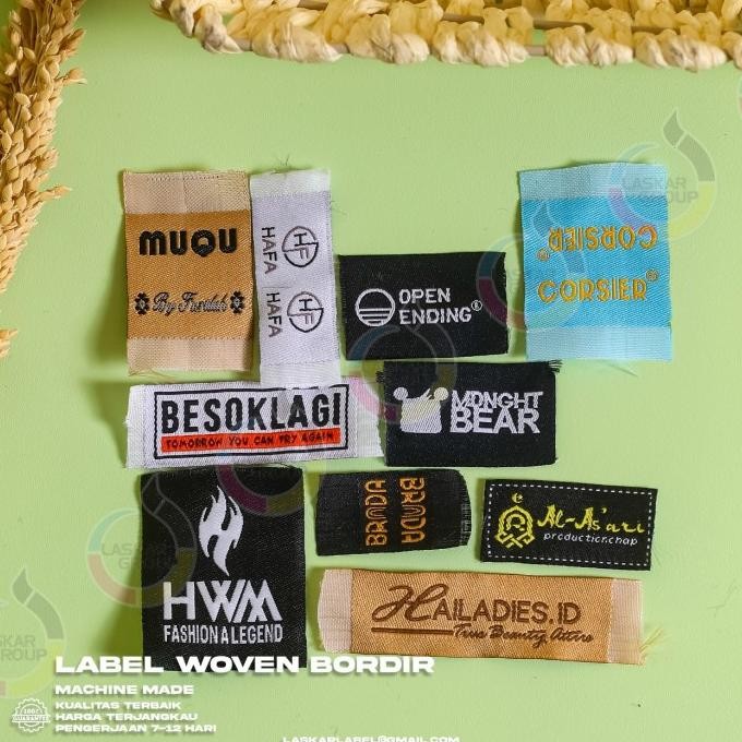 

TERMURAH 4x4 woven bordir / label bordir custom / label aksesoris fashion custo