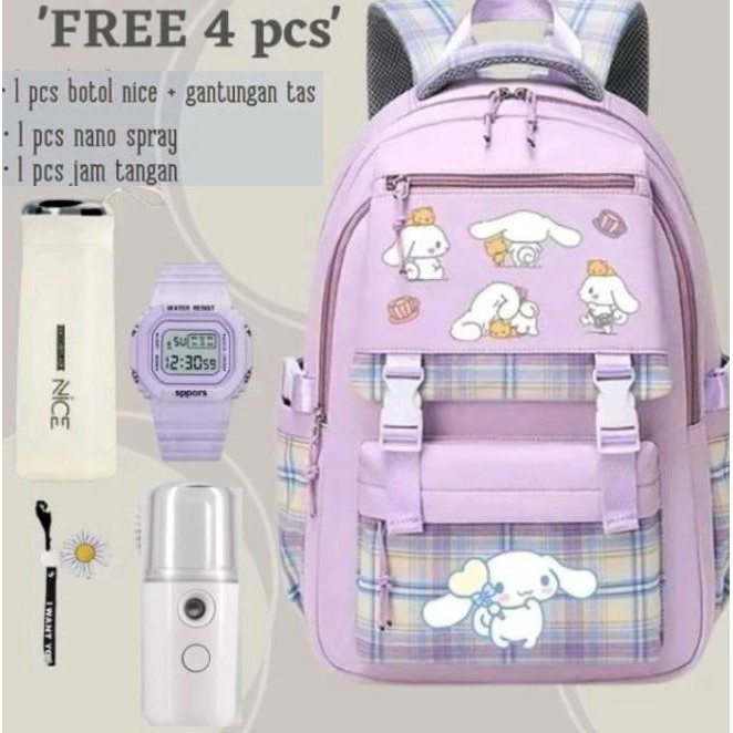 Tas Ransel Anak Perempuan Cinamoroll Sanrio Bags Free BONUS