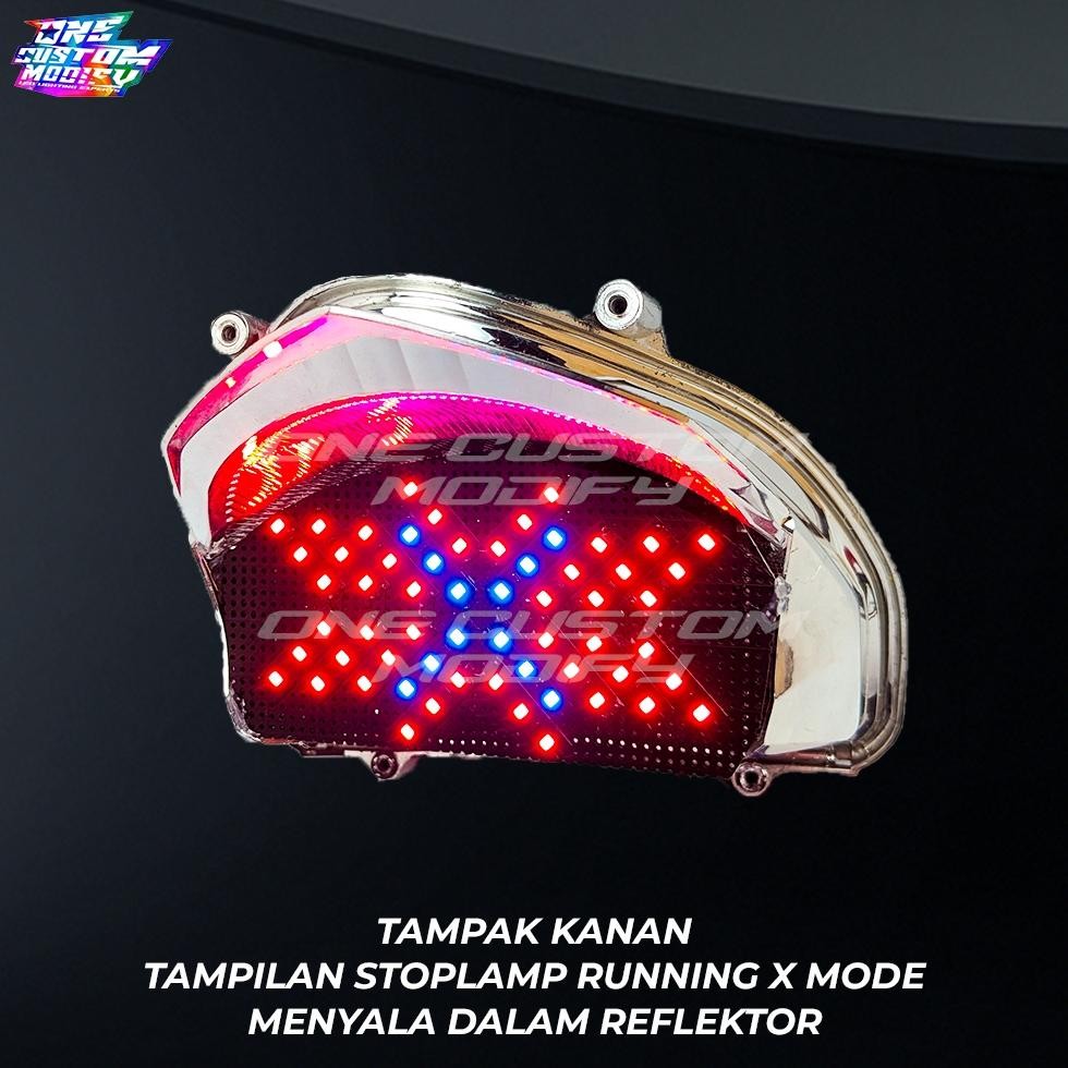 TERLARIS Stoplamp Running X Mode  CB 150 R Old Lampu Rem LED Motor Variasi One Custom Modify tg-342