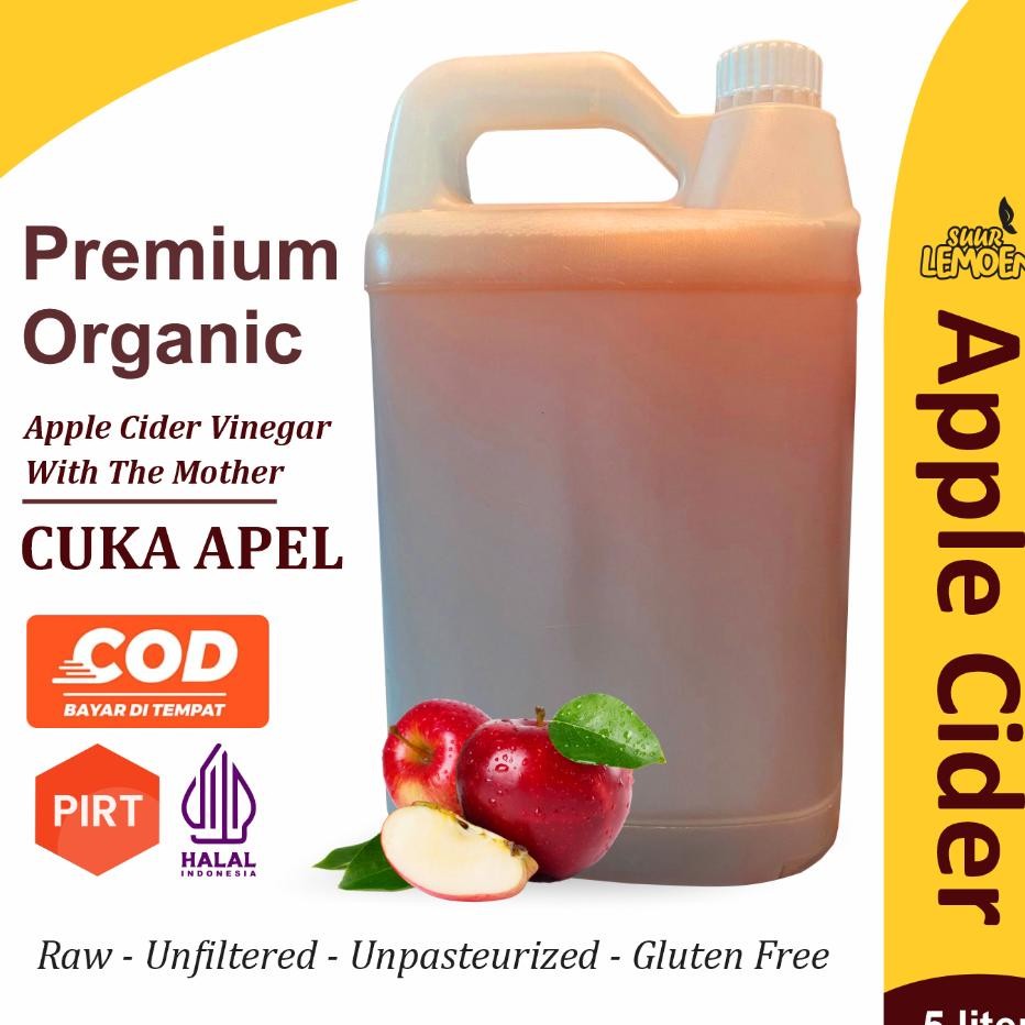 

Uur Lemoen Cua Apel 5 Liter Cider Vinegar Curah Cua Apel Organi With The Mother