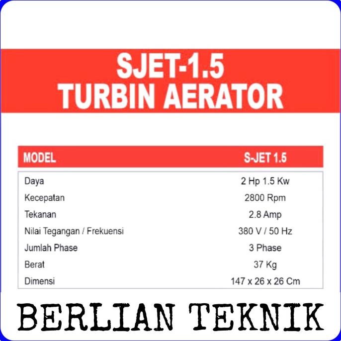 Turbin Aerator Matsumoto 2 Hp 3 Phase Original Dan Terpercaya