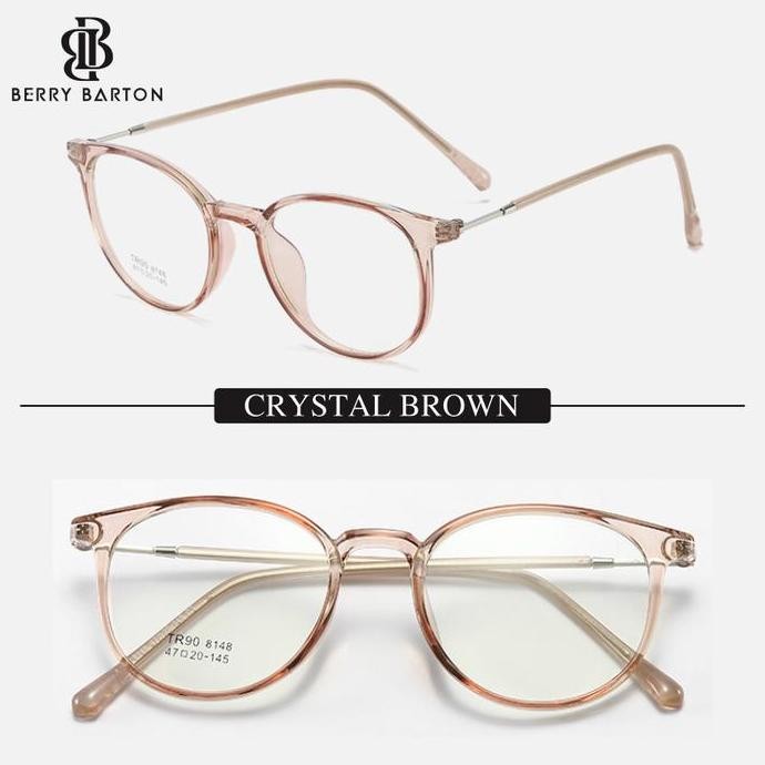 Kacamata pelajar oval untuk pria dan wanita wajah kecil yang cantik Frame Oval I Plastik TR90 I Berr